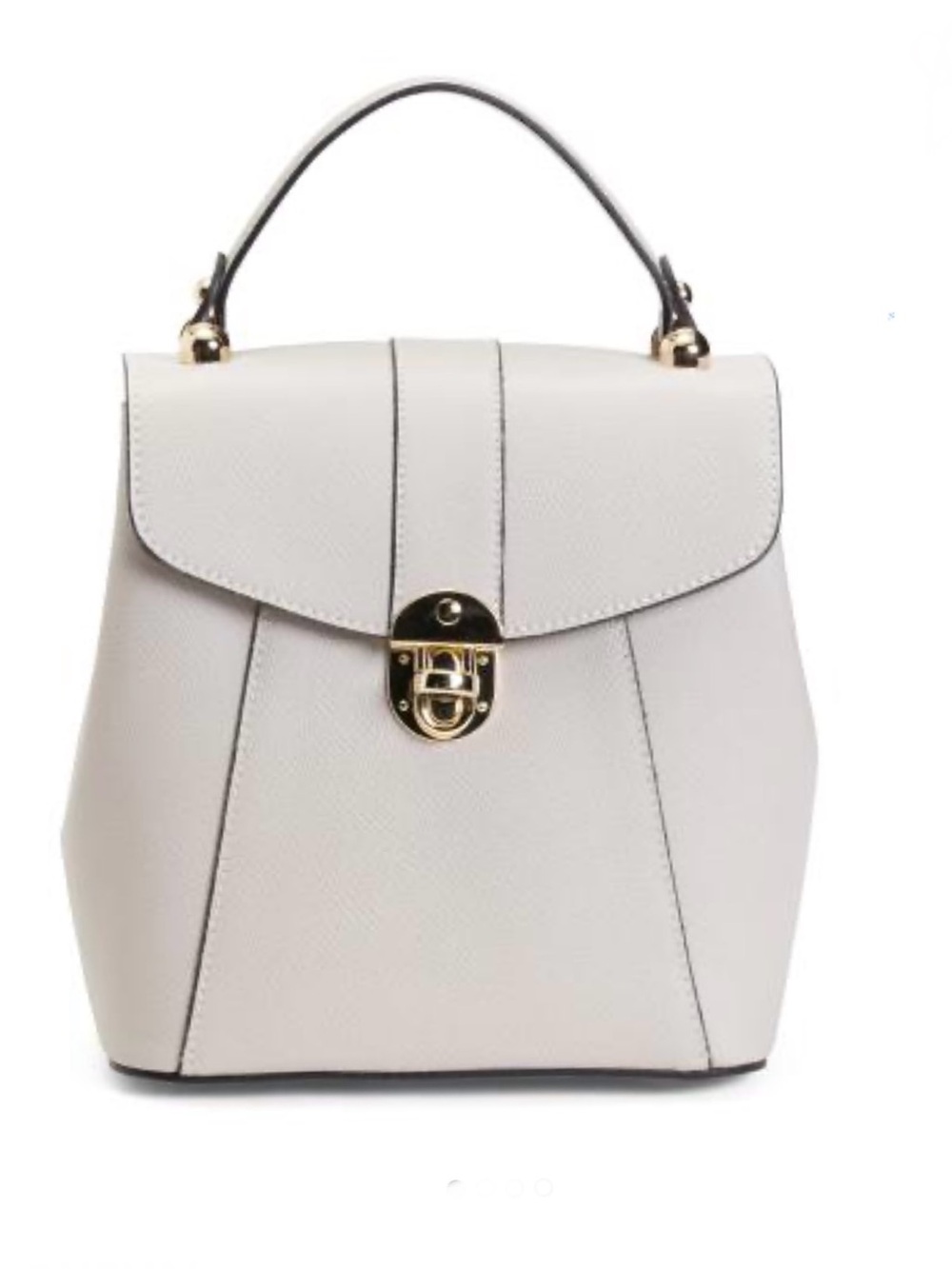 CHEVAL Made In Italy Leather Convertible Backpack With Gold Hardware